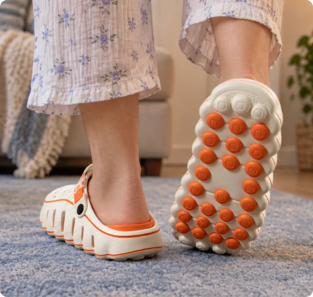 Textured slip-resistant outsole on RESTORE Clogs